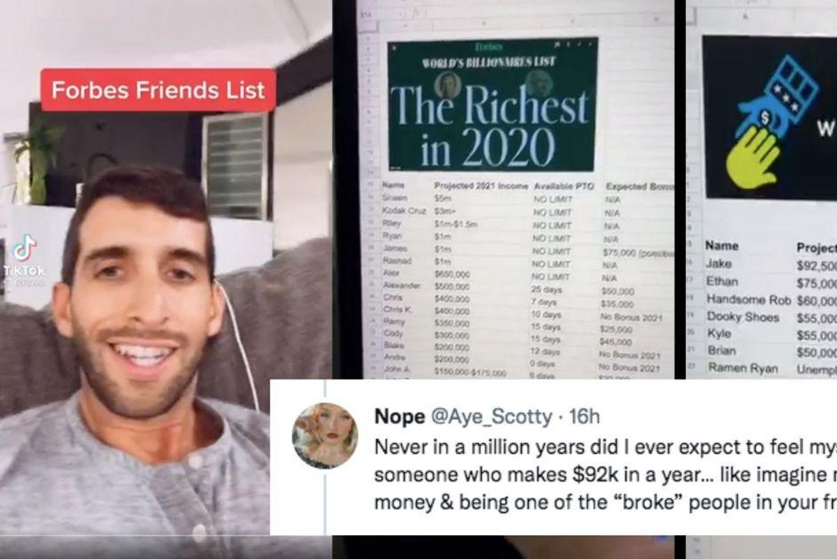 a screenshot of a TikTok video and comment.